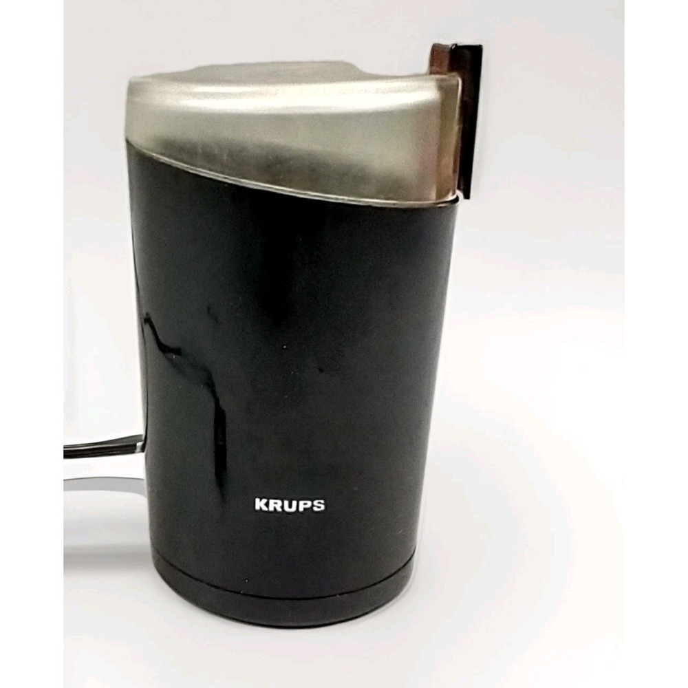 Vintage KRUPS Fast One Touch Coffee Bean Mill Spice Grinder 203B Black WORKS